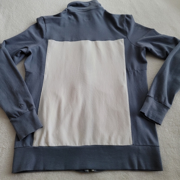 Nike | Athletic Cotton Stretch Full Zip Jacket EUC Blue & Cream Mock Neck XL - Picture 12 of 13